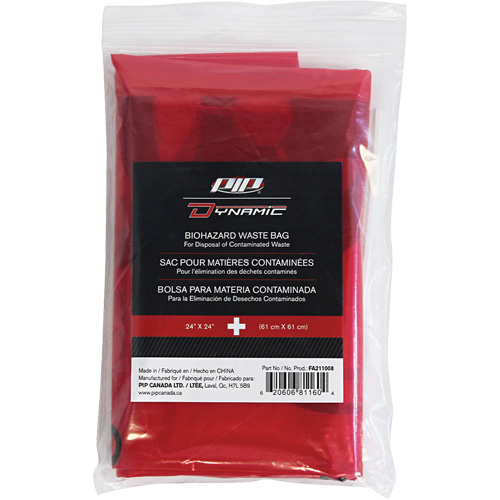 Dynamic Hazardous Waste Bags, Infectious Waste, 24" L x 24" W, 12 microns Equipex