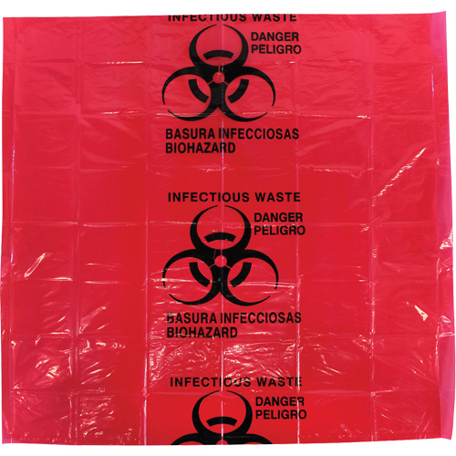 Dynamic Hazardous Waste Bags, Infectious Waste, 24" L x 24" W, 12 microns Equipex