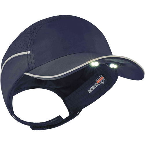 Skullerz&reg; 8965 Lightweight Bump Cap Hat with LED Lighting, Navy Blue Equipex