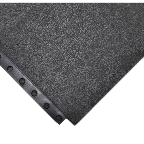 Tapis antifatigue 24/Seven Locksafe, Lisse, 3' x 3' x 5/8", Noir, Caoutchouc naturel Equipex