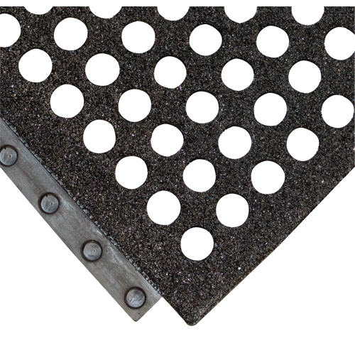 Tapis antifatigue 24/Seven Locksafe, Nid d'abeilles, 3' x 3' x 5/8", Noir, Caoutchouc naturel Equipex