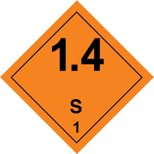 Hazardous Material Handling Labels, 4" L x 4" W, Black on Orange Equipex