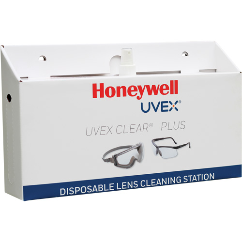Uvex&reg; Clear&reg; Plus Disposable Lens Cleaning Station, Cardboard, 16" L x 3.19" D x 9.25" H Equipex