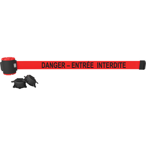 Barri&egrave;re &agrave; fixation murale, Plastique, Fixation magn&eacute;tique, 30', Ruban Rouge Equipex