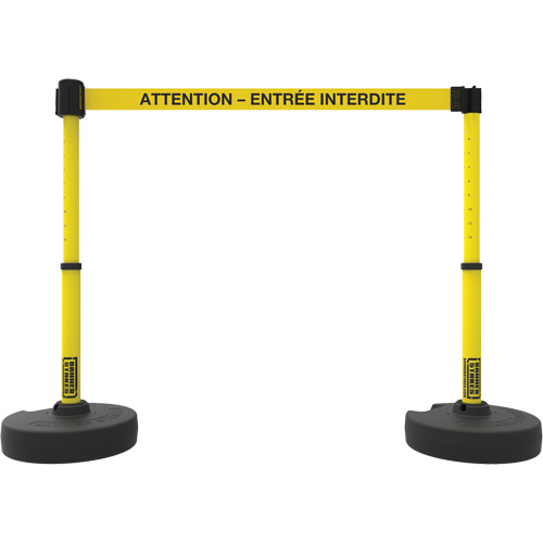 Ensemble de montants pour barri&egrave;re Plus, Plastique, 42" h, Ruban Jaune, Longueur du ruban 15' Equipex