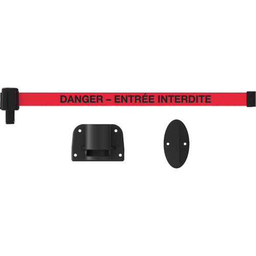 Plus Wall Mount Barrier System, Plastic, Screw Mount, 15', Red Tape Equipex
