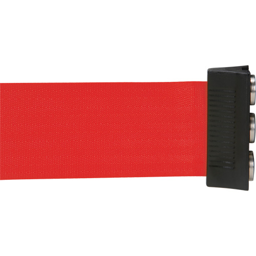 Barri&egrave;re &agrave; fixation murale avec ruban magn&eacute;tique, Acier, Fixation par vis, 12', Ruban Rouge Equipex