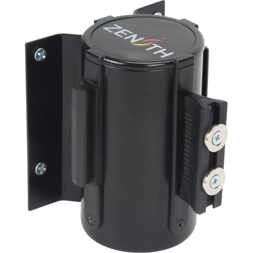 Barri&egrave;re &agrave; fixation murale avec ruban magn&eacute;tique, Acier, Fixation par vis, 7', Ruban Noir Equipex