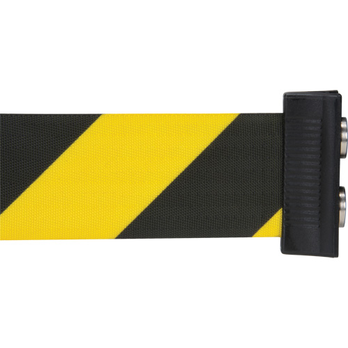 Barri&egrave;re &agrave; fixation murale avec ruban magn&eacute;tique, Acier, Fixation par vis, 7', Ruban Noir et jaune Equipex