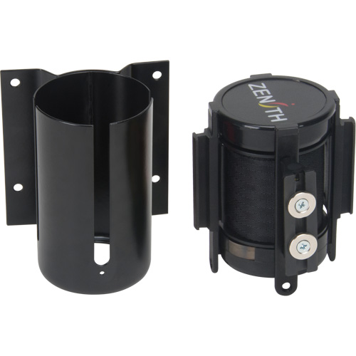 Barri&egrave;re &agrave; fixation murale avec ruban magn&eacute;tique, Acier, Fixation par vis, 7', Ruban Noir Equipex