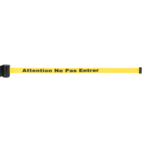 Barri&egrave;re &agrave; fixation murale avec ruban magn&eacute;tique, Acier, Fixation par vis, 7', Ruban Jaune Equipex