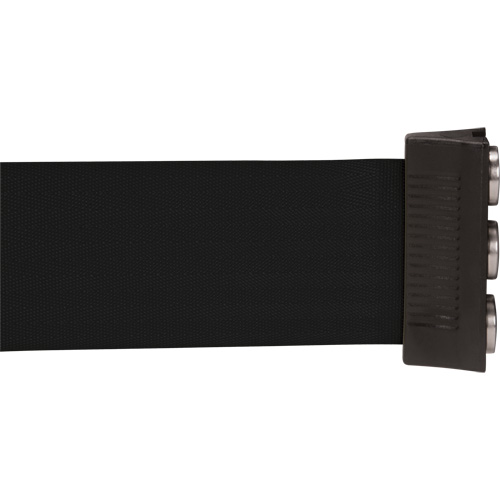 Barri&egrave;re &agrave; fixation murale avec ruban magn&eacute;tique, Acier, Fixation par vis, 12', Ruban Noir Equipex