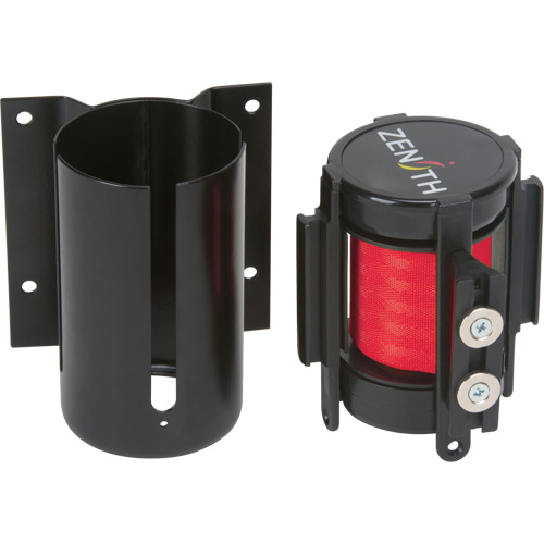 Barri&egrave;re &agrave; fixation murale avec ruban magn&eacute;tique, Acier, Fixation par vis, 7', Ruban Rouge Equipex