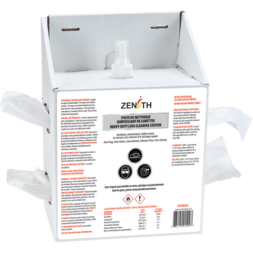 Disposable Premium Lens Cleaning Station, Cardboard, 8" L x 5" D x 12.5" H Equipex