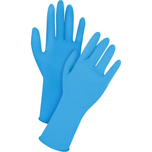 Gants jetables en latex, T-Grand, Latex, 14 mils, Sans poudre, Bleu Equipex