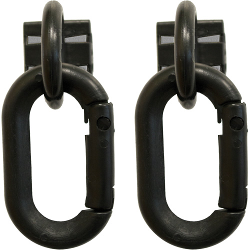 Jeu d'anneaux magn&eacute;tiques et de mousquetons pour chaîne de s&eacute;curit&eacute;, Noir Equipex