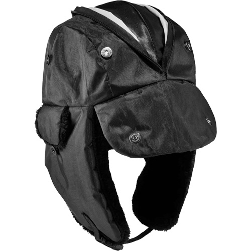 Chapeau de trappeur avec fermeture &agrave; glissi&egrave;re N-Ferno, Doublure en Polyur&eacute;thane/Satin, Moyen/Petit, Noir Equipex