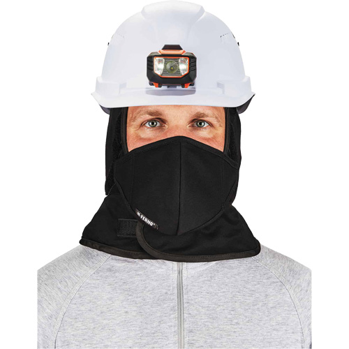 N-Ferno&reg; Winter Hard Hat Liner with Mouthpiece, Fleece Lining, One Size, Black Equipex