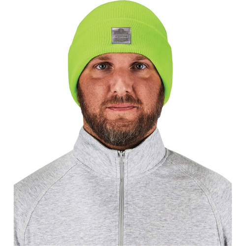 Bonnet en tricot c&ocirc;tel&eacute; N-Ferno, Taille unique, Vert lime haute visibilit&eacute; Equipex