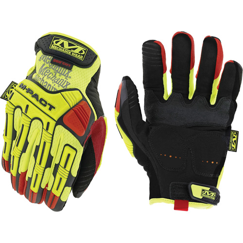 Hi-Viz M-Pact&reg; D4-360 Impact Gloves, 8, Synthetic Palm, Hook & Loop Cuff Equipex