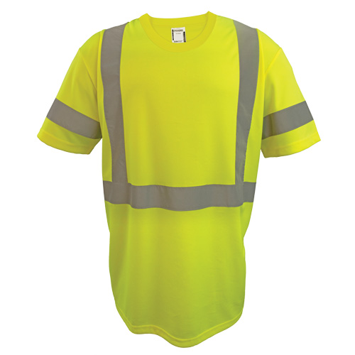 Chemise de s&eacute;curit&eacute; &agrave; manches courtes, Polyester, 2T-Grand, Jaune lime haute visibilit&eacute; Equipex