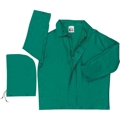 Dominator Limited Flammability Rain Jacket, Polyester/PVC, Medium, Green Equipex