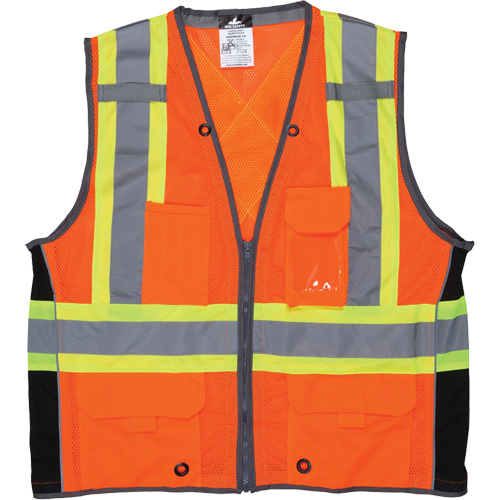 Veste de s&eacute;curit&eacute; pour arpenteur, Orange haute visibilit&eacute;, Grand, Polyester Equipex