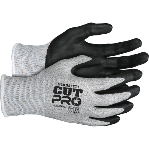 Gants r&eacute;sistant aux coupes Safety Cut Pro, Taille Grand, Calibre 13, Rev&ecirc;tement Bipolym&egrave;re, Enveloppe en PEHP, ASTM ANSI niveau A7 Equipex