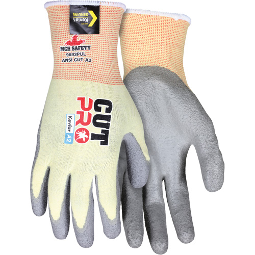 Gants enduits r&eacute;sistant &agrave; la coupe Cut Pro, Taille Moyen, Calibre 15, Rev&ecirc;tement Polyur&eacute;thane, Enveloppe en Kevlar, ASTM ANSI niveau A2 Equipex