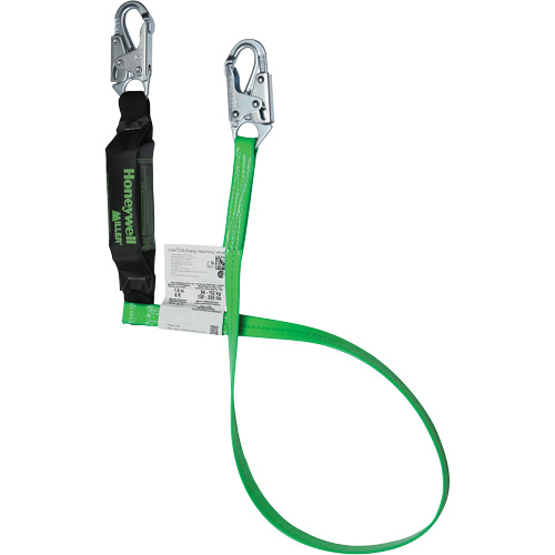 Energy-Absorbing Lanyard, 6', Locking Snap Hook Center, Locking Snap Hook Leg Ends, Polyester Equipex
