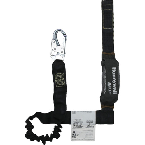 Longe avec amortisseur de choc r&eacute;sistante &agrave; l'arc &eacute;lectrique Miller, 6', Point d'ancrage &agrave; Mousqueton verrouillable, Mousqueton verrouillable aux jambes, Kevlar Equipex