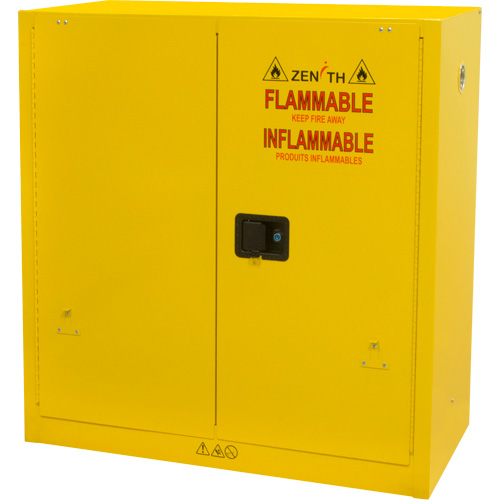 Flammable Storage Cabinet, 30 gal., 2 Door, 43" W x 44" H x 18" D Equipex