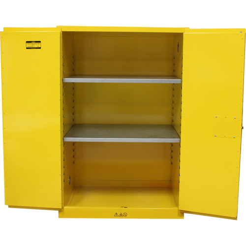 Flammable Storage Cabinet, 90 Gal., 2 Door, 43" W x 66" H x 34" D Equipex