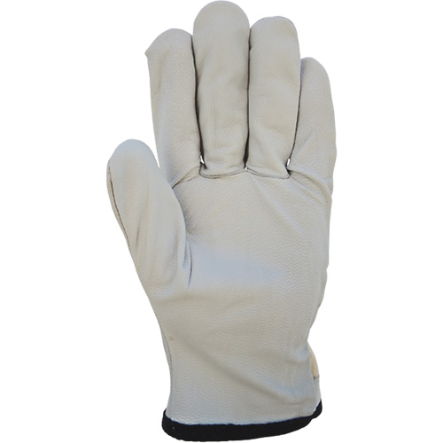 Cotton-Backed Drivers Gloves, Large, Grain Goatskin Palm Equipex