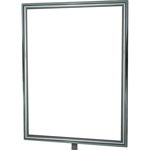 Heavy-Duty Vertical Sign Holder for Classic Posts, Polished Chrome Equipex