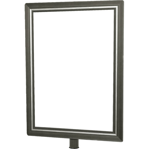Heavy-Duty Vertical Sign Holder for Classic Posts, Satin Chrome Equipex