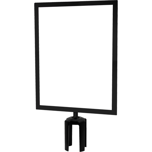 Porte-enseigne horizontal robuste avec adaptateur pour poteaux Tensabarrier, Noir Equipex