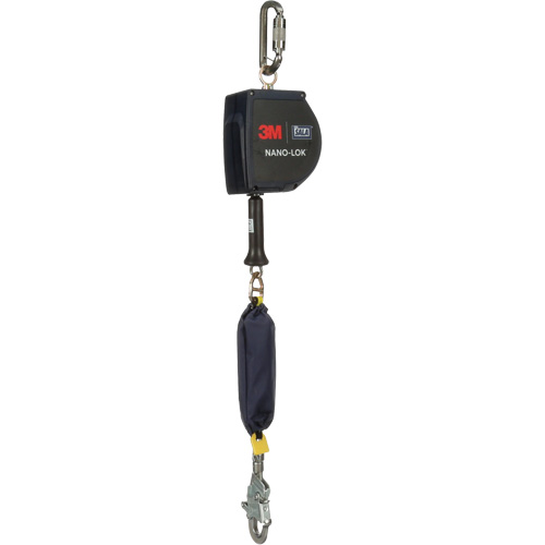 Nano-Lok Extended Length Self Retracting Lifeline, 15', Stainless Steel, Swivel Equipex