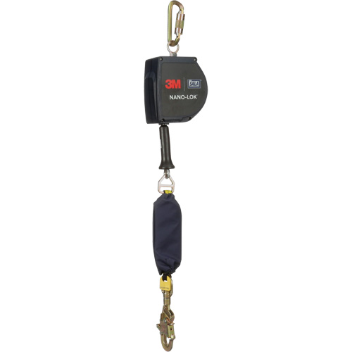 Nano-Lok Extended Length Self Retracting Lifeline, 15', Galvanized Steel, Swivel Equipex