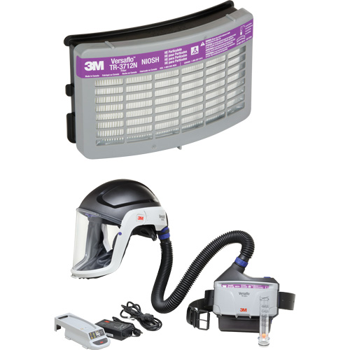 Versaflo Heavy Industry PAPR Kit, Hard Hat & Faceshield, Lithium-Ion Battery Equipex