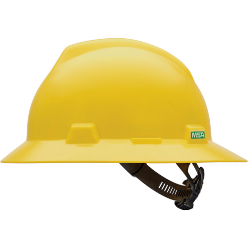 Casque de s&eacute;curit&eacute; &agrave; fente et bordure compl&egrave;te V-Gard, R&eacute;pond aux normes CSA type 1, Suspension Glissement rapide, Non ventil&eacute; Equipex