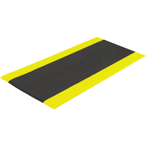 Tapis antifatigue Airsoft, Rugueux, 3' x 5' x 3/8", Noir/Jaune, &eacute;ponge en PVC Equipex