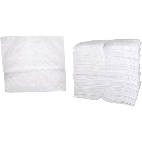 Feuilles absorbantes p&eacute;trochimiques, Huile seulement, 19" x 17", 38,7 gal. d'absorption Equipex