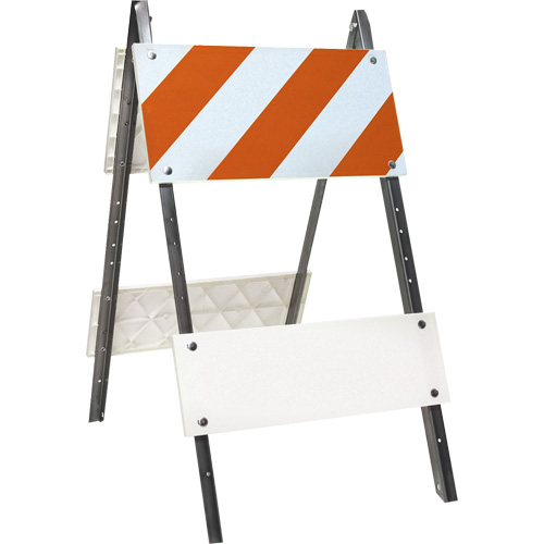 Prismatic Barricade, Folding, 24" L x 45" H, Orange/White Equipex