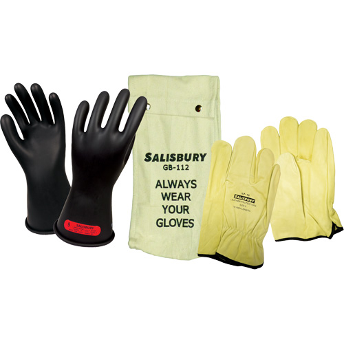 Ensemble de gants isol&eacute;s contre l'&eacute;lectricit&eacute; Salisbury, ASTM classe 0, Taille 9, 11" lo Equipex