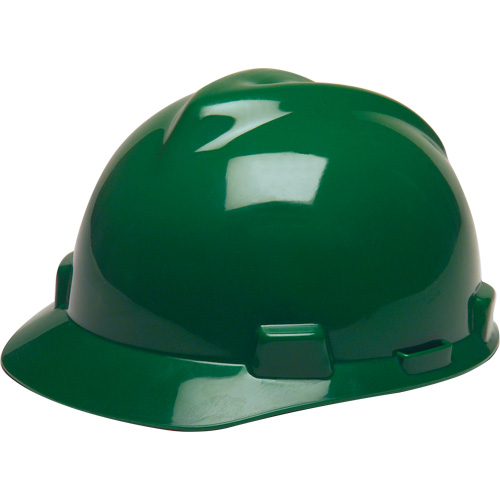 Casque de s&eacute;curit&eacute; avec rainures GREEN V-Gard, R&eacute;pond aux normes CSA type 1, Suspension Rochet Equipex