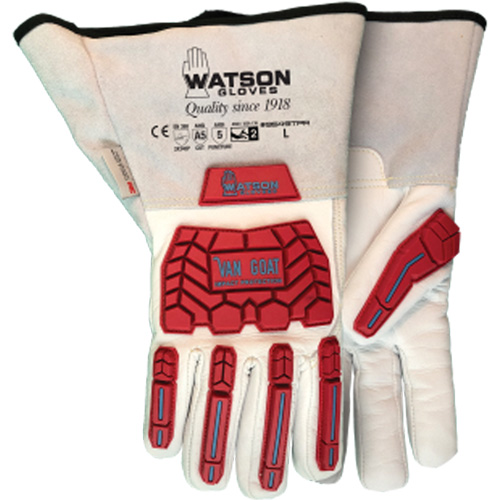 9549TPR Van Goat Gloves, Medium, Goatskin Palm, Gauntlet Cuff Equipex