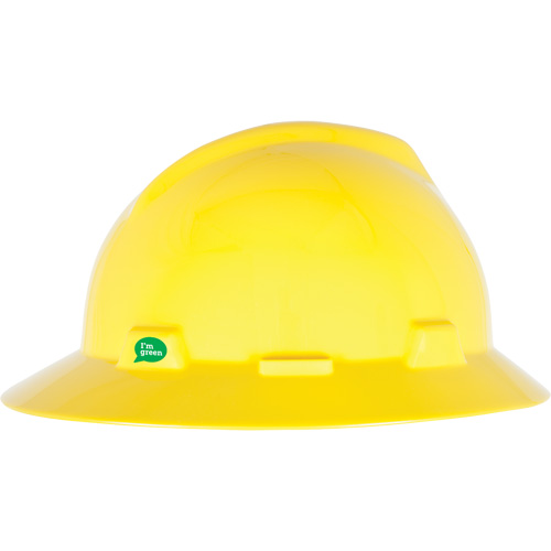 Casque de s&eacute;curit&eacute; &agrave; bord complet V-Gard GREEN avec fentes, R&eacute;pond aux normes CSA type 1, Suspension Rochet Equipex