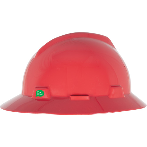 Casque de s&eacute;curit&eacute; &agrave; bord complet V-Gard GREEN avec fentes, R&eacute;pond aux normes CSA type 1, Suspension Rochet Equipex