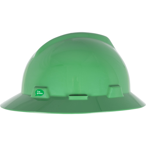 Casque de s&eacute;curit&eacute; &agrave; bord complet V-Gard GREEN avec fentes, R&eacute;pond aux normes CSA type 1, Suspension Rochet Equipex